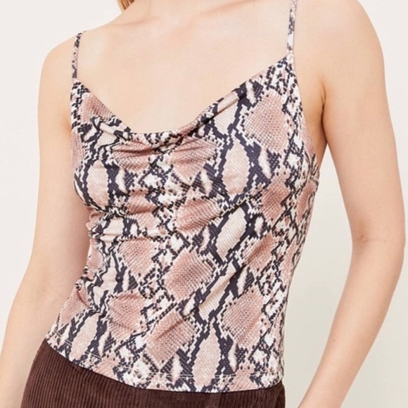 Urban outfitters snake skin cowl neck tank top - Picture 1 of 4